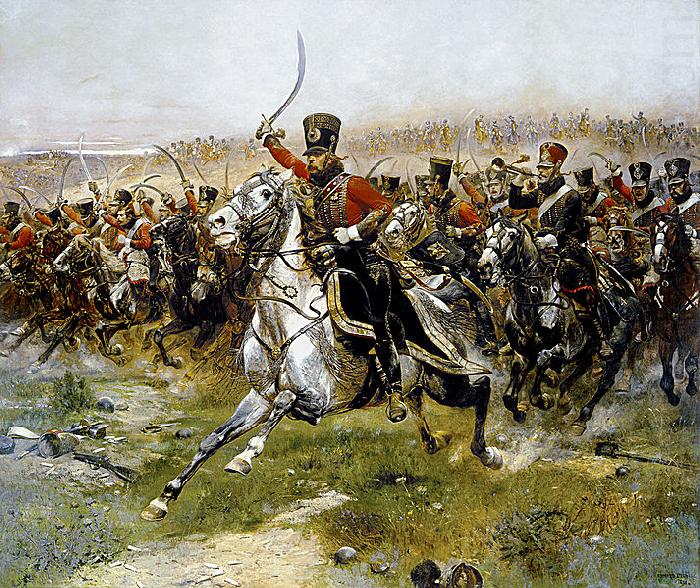 Edouard Detaille Charge of the 4th Hussars at the battle of Friedland, 14 June 1807 china oil painting image